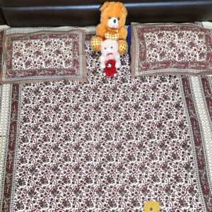 Pilkhuwa Hand Block Print Textile Floral Pattern Bedsheet with Pillow Cover Set