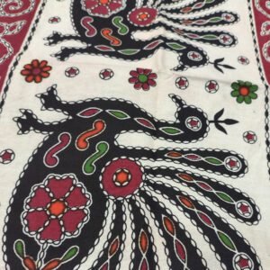 Pilkhuwa Hand Block Print Textile Graceful Peacock and Floral Design Bedsheet with 2 Pillow Covers