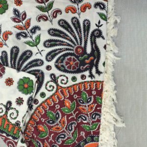Pilkhuwa Hand Block Print Textile Graceful Peacock and Floral Design Bedsheet with 2 Pillow Covers