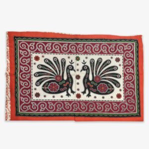 Pilkhuwa Hand Block Print Textile Graceful Peacock and Floral Design Bedsheet with 2 Pillow Covers