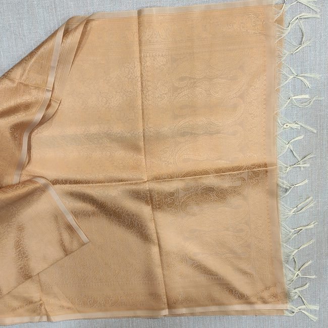 Banarasi Silk Stole Beige/Cream