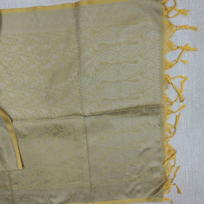 Banarasi Silk Stole Beige with Gold Border
