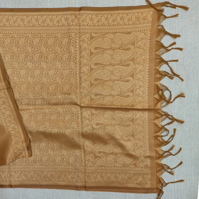 Banarasi Silk Stole Golden Brown