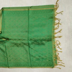 Banarasi Silk Stole Green with Golden-Beige Border