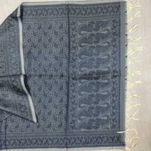 Banarasi Silk Stole Steel Blue