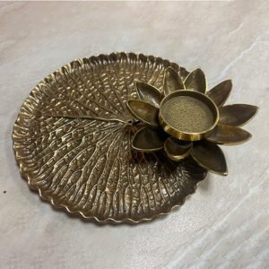 Moradabad Metal Craft Brass Lotus Shape Candle Holder