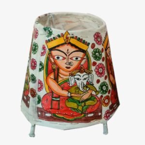 Andhra Pradesh Leather Puppetry Goddess Parvati and Baby Ganesha Lampshade