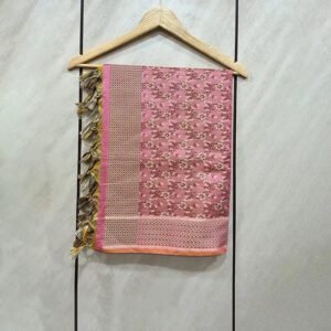 Banarasi Brocade Pink Stole