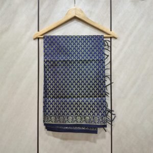 Banarasi Brocade Royal Blue Stole