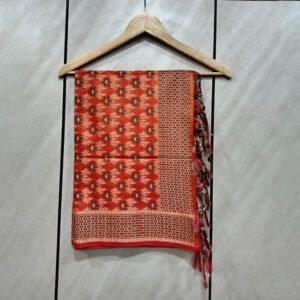 Banarasi Brocade Rust Red Stole