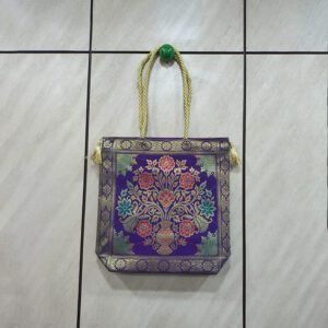 Floral Kalash Design Banarasi Bag
