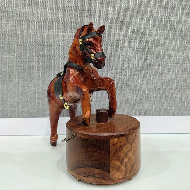 Handcrafted Leather Horse Figurine