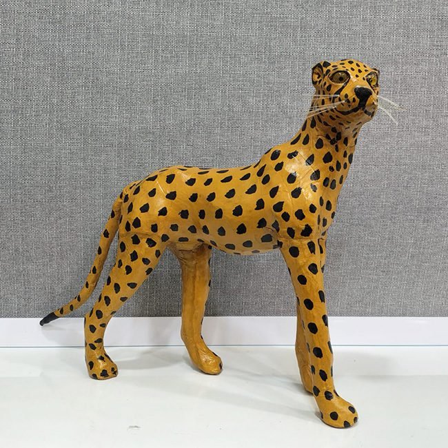Leather Leopard Figurine