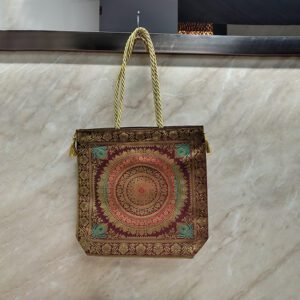 Mandala Design Multicolor Banarasi Handbag