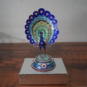 Meenakari Work Dancing Peacock Showpiece