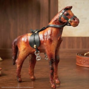 Standing Leather Horse Figurine