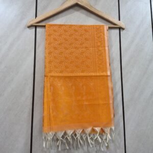 Banarasi Motif Orange Silk Stole