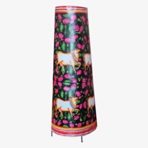 Folk Art Painted Leather Puppetry Lampshade