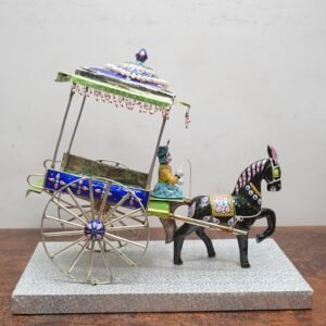 Gulabi Meenakari Horse Cart Showpiece