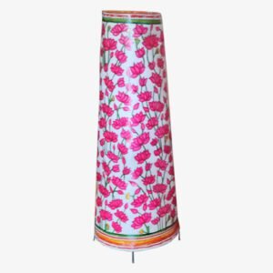 Handcrafted Leather Puppetry Lotus Painted Lampshade