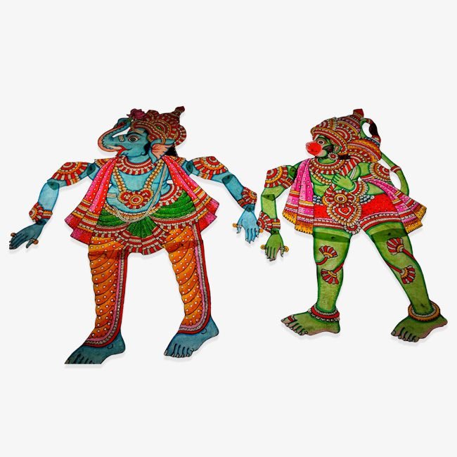 Leather Puppets Lord Ganesha & Lord Hanuman