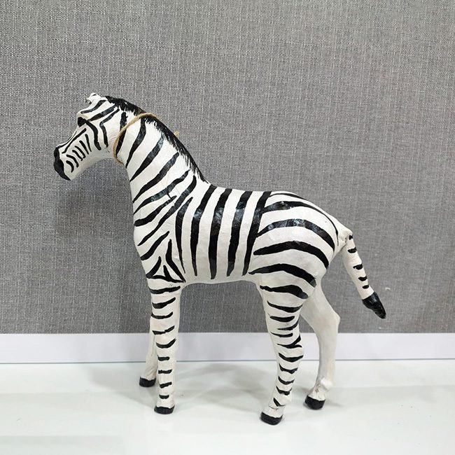 Leather Zebra Figurine