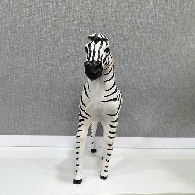Leather Zebra Figurine