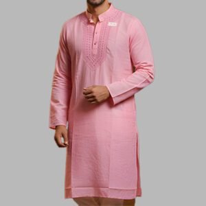 Lucknowi Pink Chikankari Men’s kurta