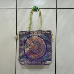 Mandala Design Banarasi Silk Handbag