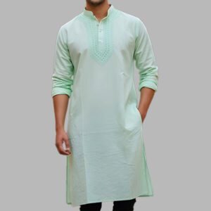 Men’s Lucknowi Chikankari Mint Kurta