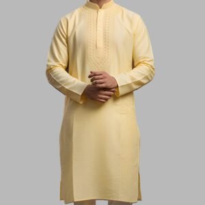 Men’s Yellow Lucknowi Chikankari Kurta