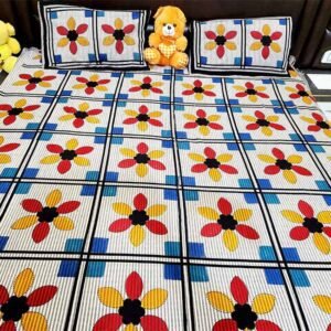 Pilkhuwa Hand Block Print Colorful Floral Motifs Bedsheet