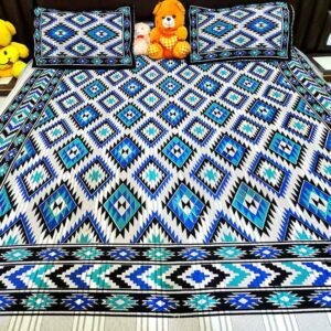 Pilkhuwa Hand Block Print Diamond Pattern Bedsheet