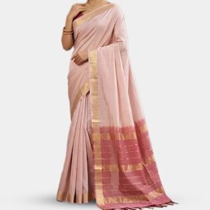Pink Bhagalpuri Saree