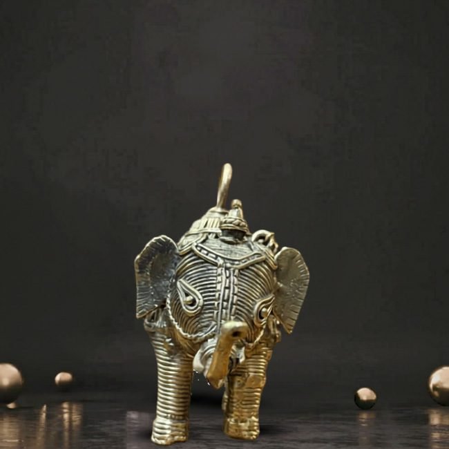 Bengal Dokra Brass Elephant-Shaped Jewellery Box