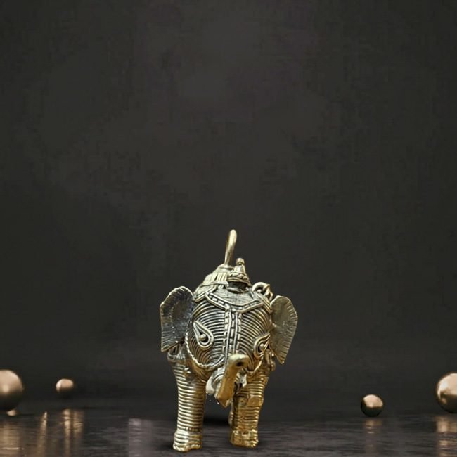 Bengal Dokra Brass Elephant-Shaped Jewellery Box