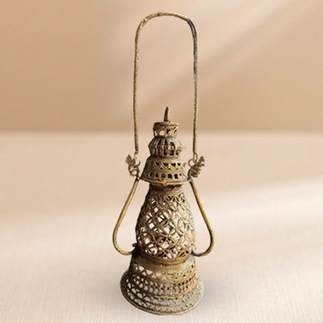 Bengal Dokra Brass Lantern Hanging Lamp