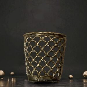 Bengal Dokra Net Design Brass Pen Stand