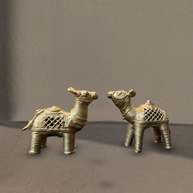 Bengal Dokra Pair of Camel Figurine