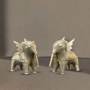 Bengal Dokra Pair of Elephant Figurine