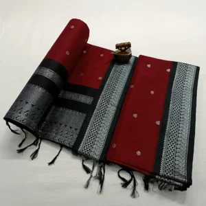 Paithani Soft Cotton Silk Purple and Green Saree