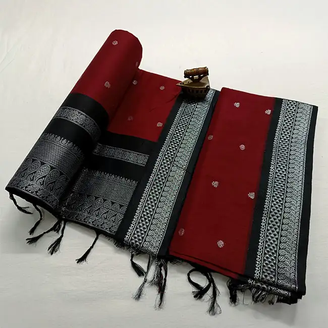 Paithani Soft Cotton Silk Purple and Green Saree