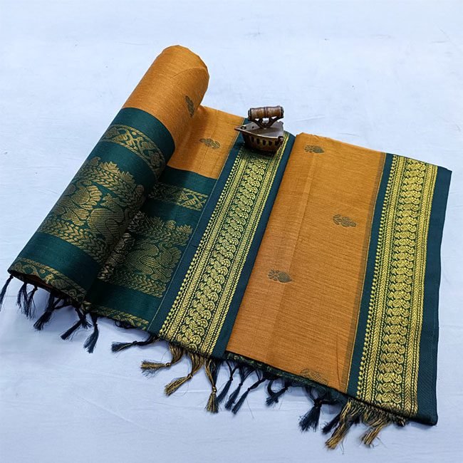 Paithani Soft Silk Saree Orange & Magenta