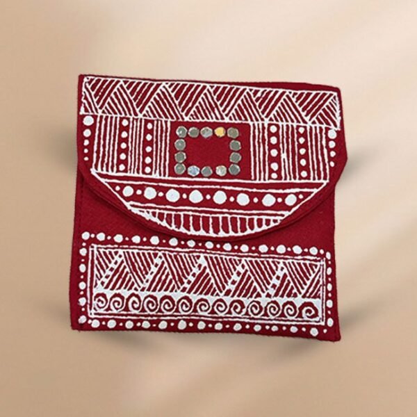 Uttarakhand Aipan Shagun Pouch | Geometric Design – Indyhaat