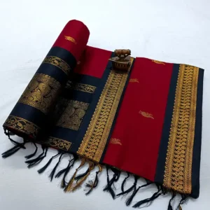 Peacock Motifs Woven Red Paithani Silk Saree