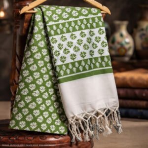 Pilkhuwa Floral and Leaf Pattern Bedsheet with Pillow Cover Set