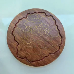 Saharanpur Wood Craft Floral Coaster Set