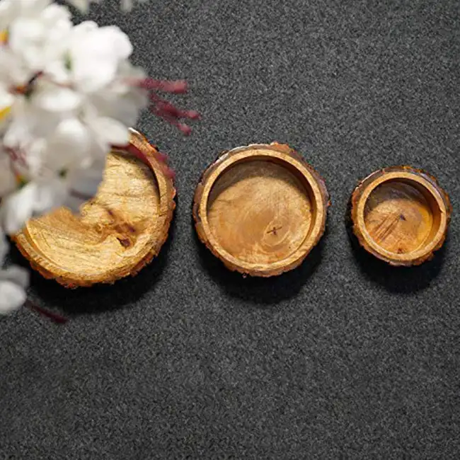 Saharanpur Wood Craft Wooden Round Tray Set