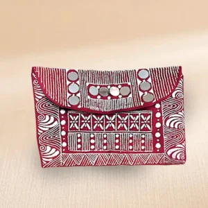 Uttarakhand Aipan Art Mirror Work Smartphone Bag