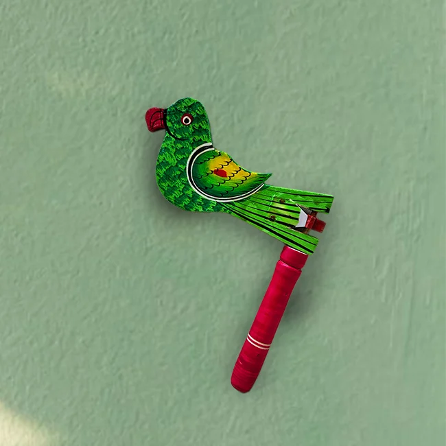 Varanasi Wooden Parrot Rattle Toy
